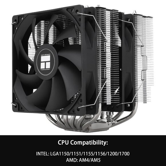 CPU COOLER - New - Thermalright PC Computer Dual Fan Gaming Tech Accessory BLACK - Picture 2 of 6